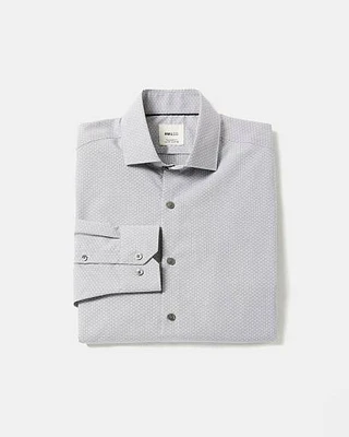 Tailored-Fit Grey Dobby Dress Shirt