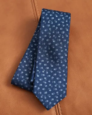 RW&Co Regular Blue Tie with Micro Flowers men
