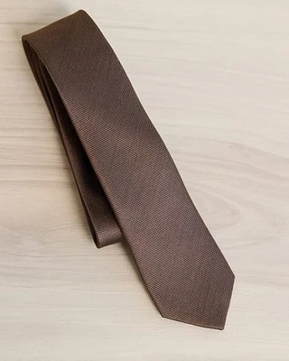 Cravate Étroite Brun Uni