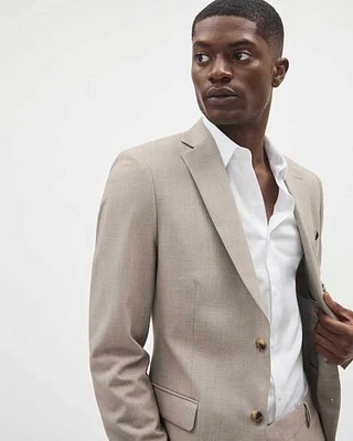 Slim-Fit Taupe Suit Blazer