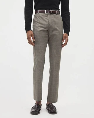 Taupe Checkered Tailored-Fit City Pant