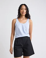 Camisole à Col Rond en Mélange de Lin