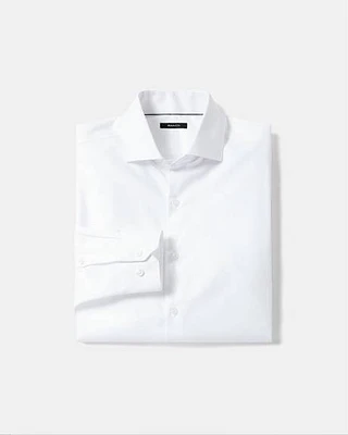 Slim fit dress shirt with wide spread collar