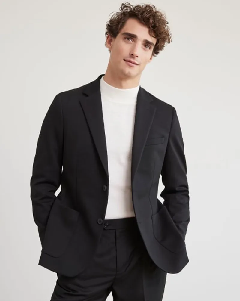 RW&CO. - Essential Black Wool-Blend Suit Blazer
