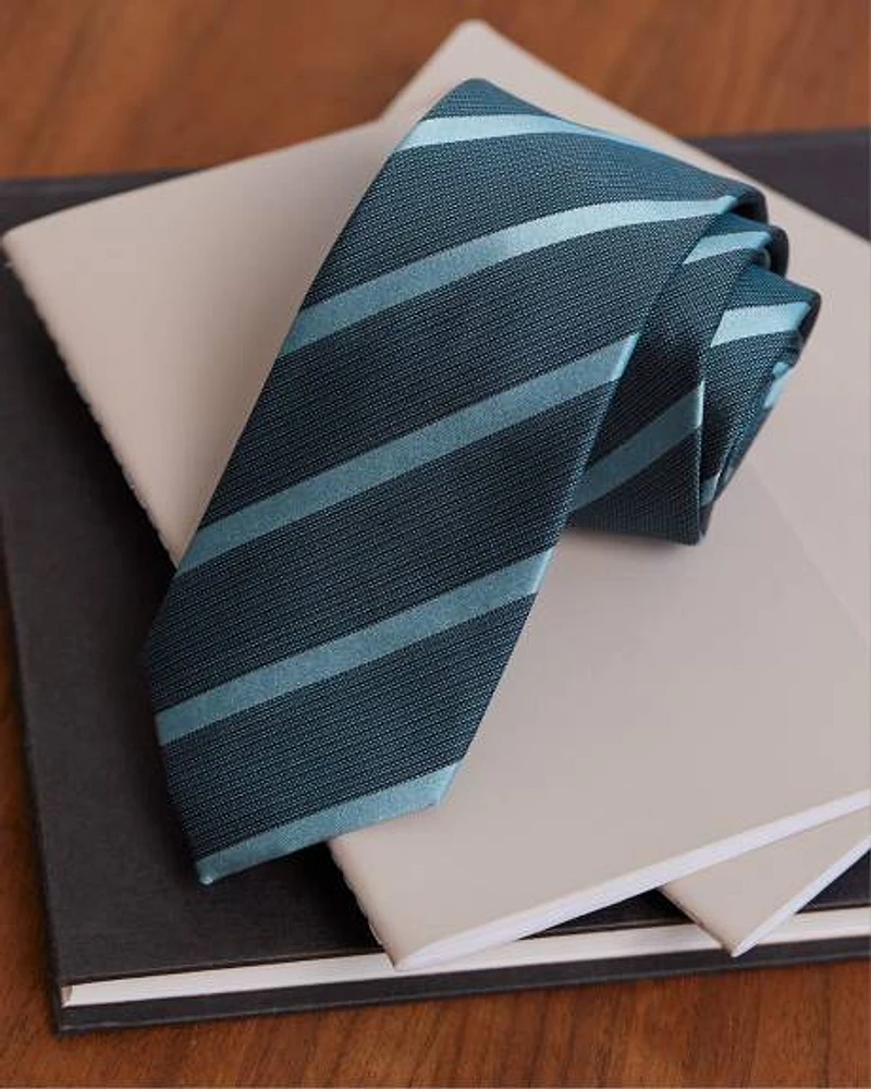 Blue Striped Regular Tie