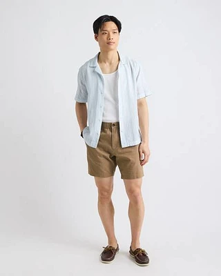 Linen-Blend Short with Elastic Waistband
