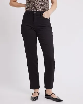 RW&CO. - Black High-Waisted Straight Ankle Jeans
