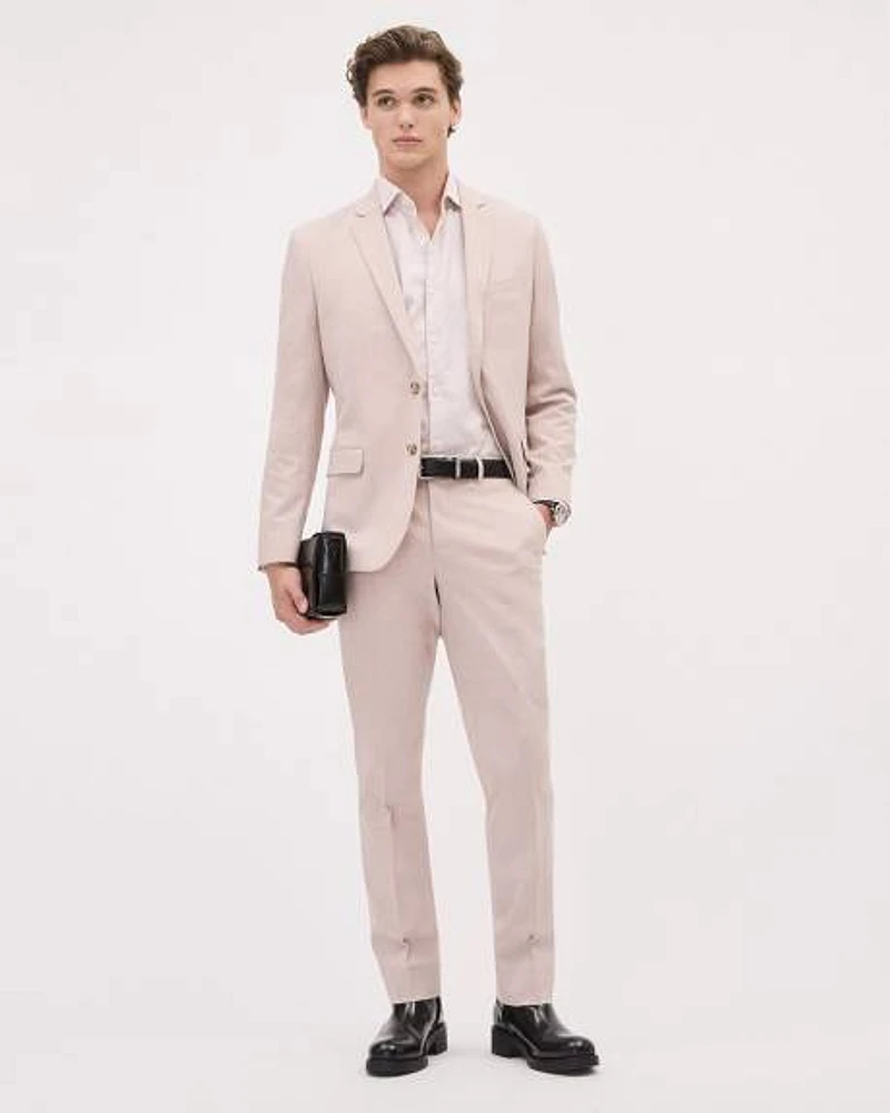 Slim-Fit Light Pink Suit Blazer