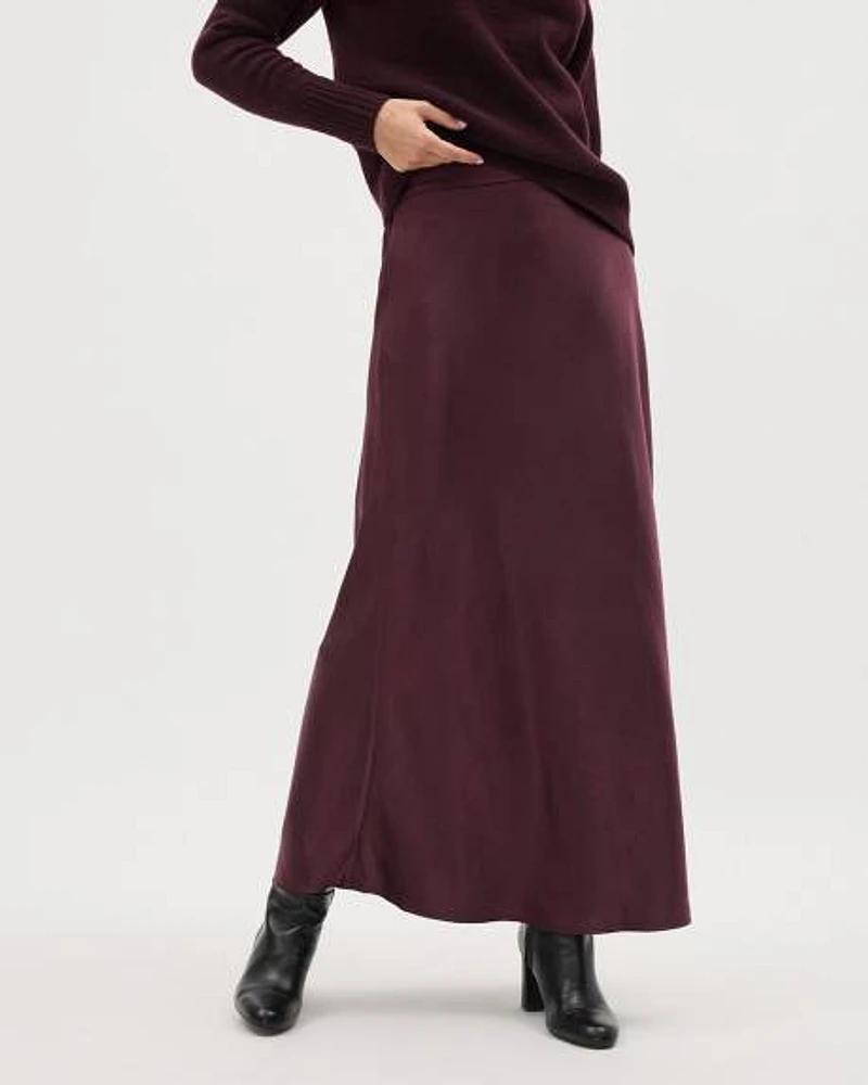 Satin High-Rise A-Line Maxi Skirt