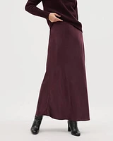 Satin High-Rise A-Line Maxi Skirt