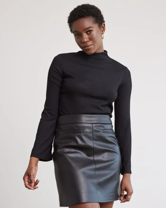 Off-the-Shoulder Long-Sleeve Fitted Top