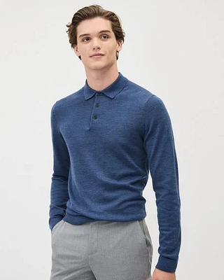 Long-Sleeve Merino-Wool Polo