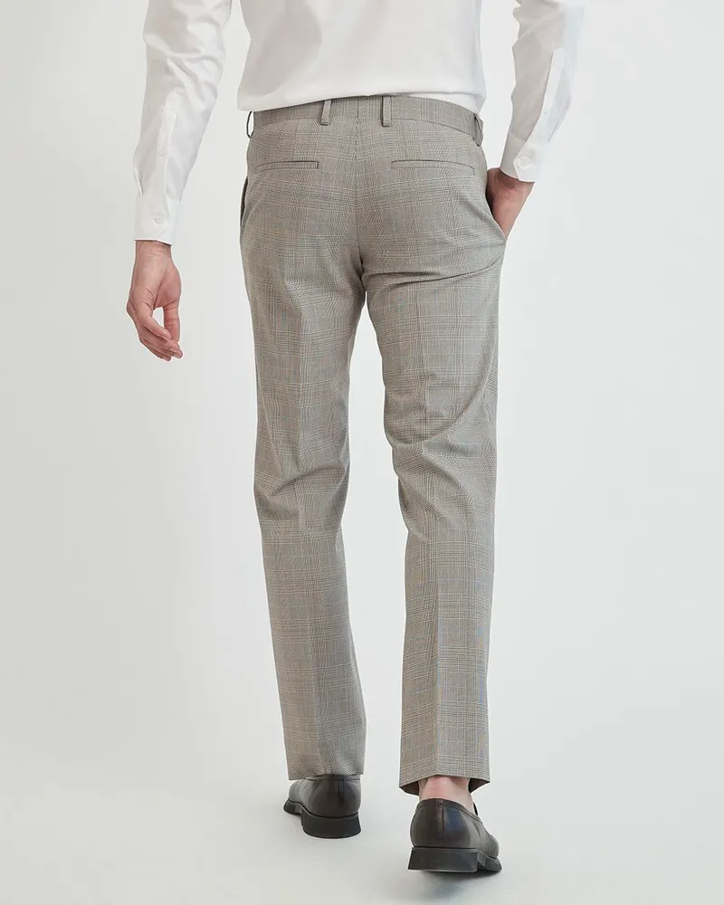 Windowpane Check Suit Trousers  Grey  Charles Tyrwhitt