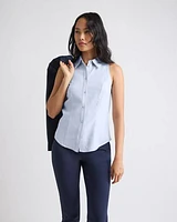 Blouse Boutonnée Sans Manches à Coupe Princesse