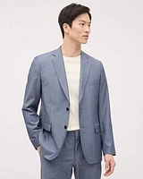 Tailored-Fit Denim-Like Suit Blazer