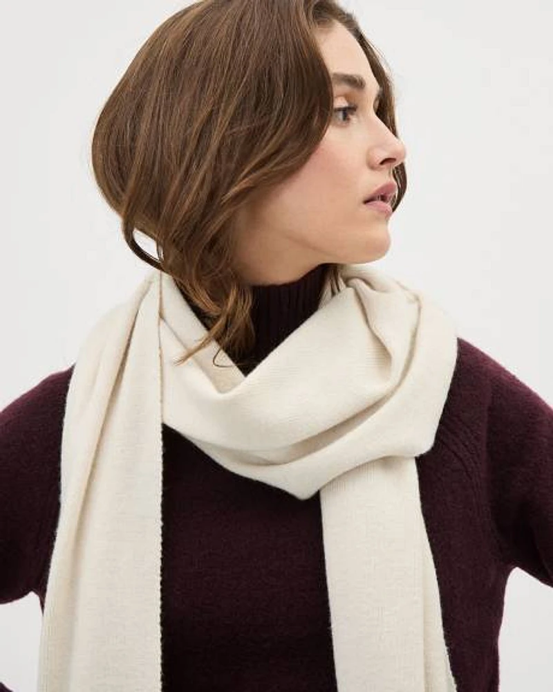 Wool-Blend Light Knit Scarf