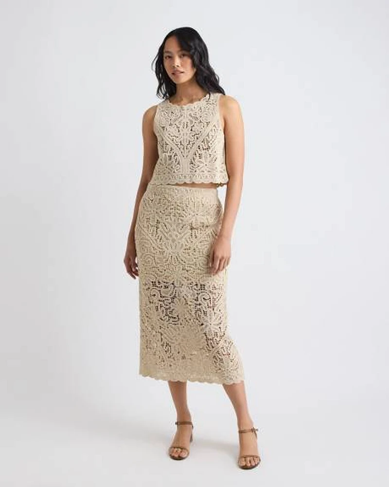 Crochet Straight Maxi Skirt