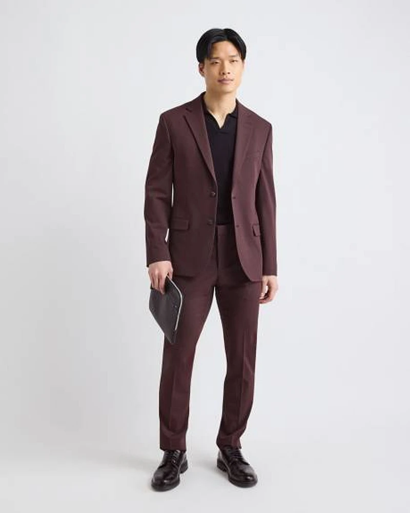 Slim-Fit Deep Berry Suit Pant