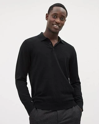 Long-Sleeve Polo Sweater