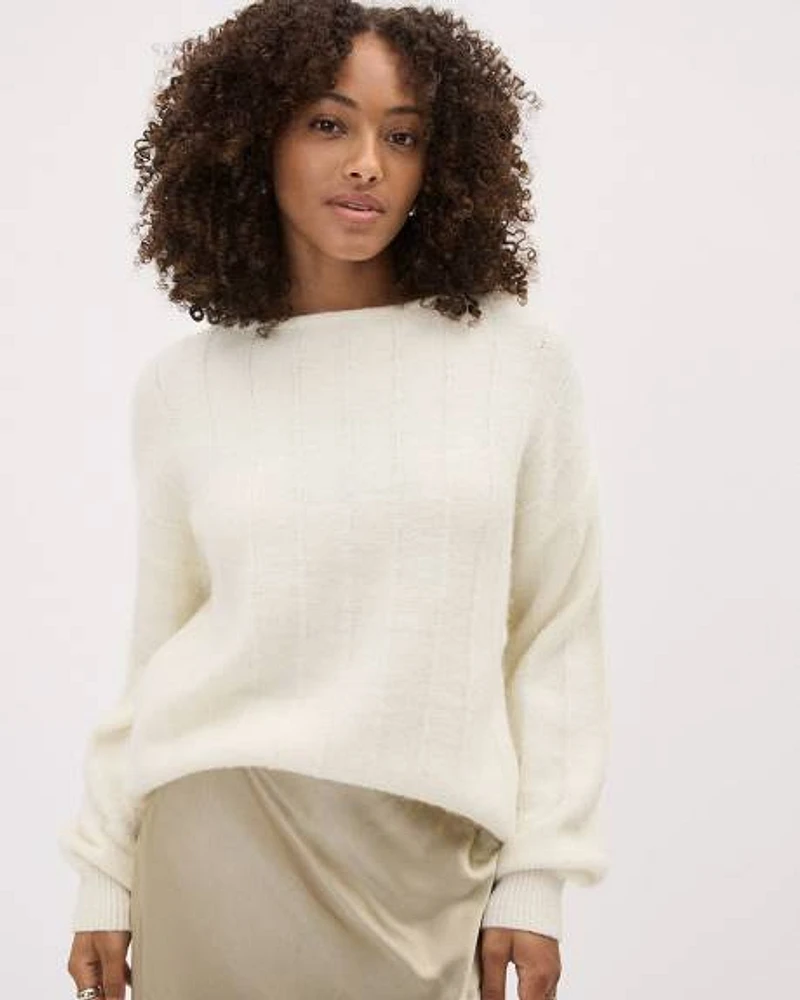 Long-Sleeve Crew-Neck Alpaca-Blend Sweater