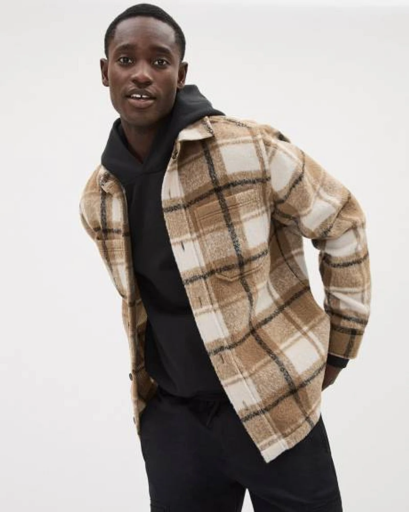 Long-Sleeve Plaid Overshirt