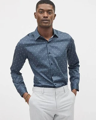 Regular-Fit Dress Shirt with Geometric Floral Pattern