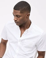 Short-Sleeve Piqué Cotton Shirt