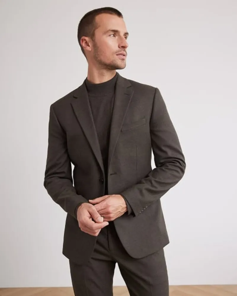 RW&CO. - Slim-Fit Brushed Suit Blazer Walnut