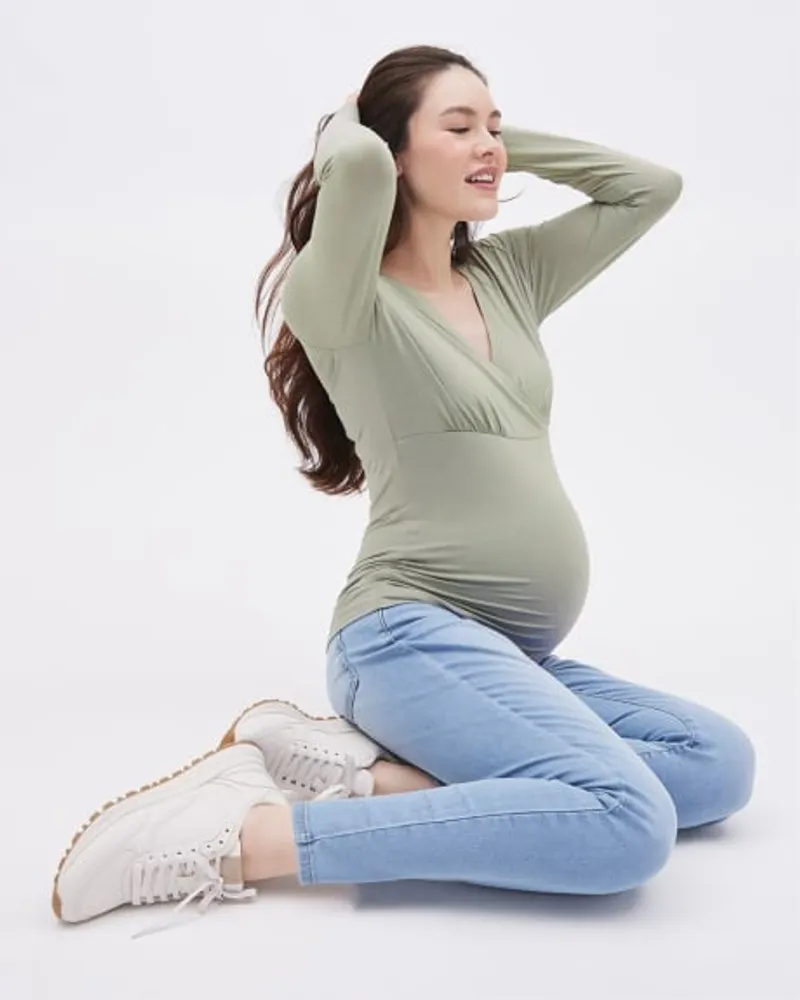 RW&CO. - Long-Sleeve Nursing Tee Thyme Maternity
