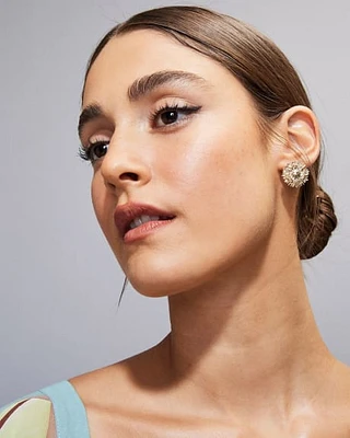 Abstract Flower Stud Earrings