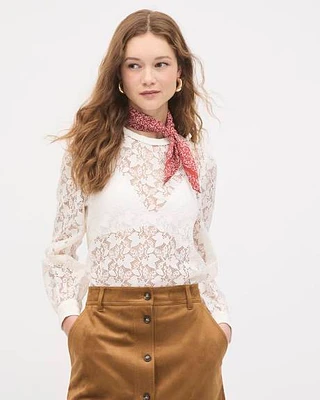 Blouse en Dentelle à Manches Longues