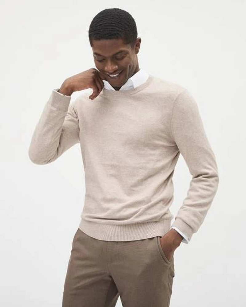 Solid Long-Sleeve Crew-Neck Sweater