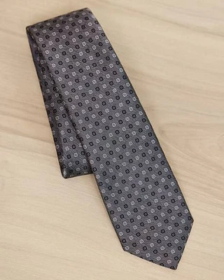 Regular Tie with Square Geometric Pattern