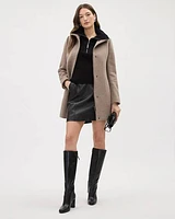 Classic Wool Coat with High Neckline