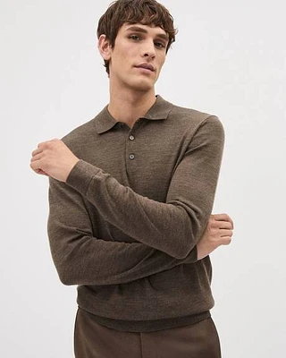 Long-Sleeve Merino-Wool Polo