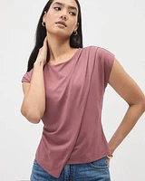 Extended-Sleeve Top with Asymmetrical Hem