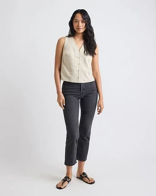 Wedgie Straight-Leg Cropped Jeans