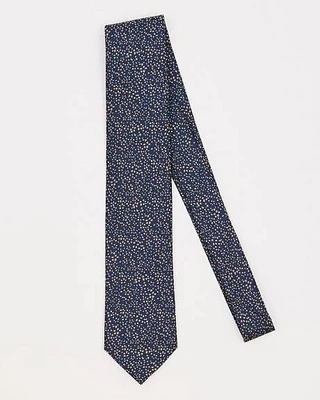 Navy Regular Tie with Golden Dots