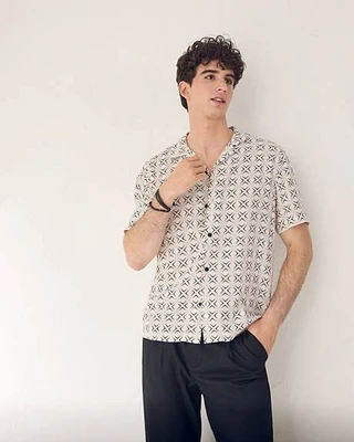 Short-Sleeve Shirt with Camp Collar