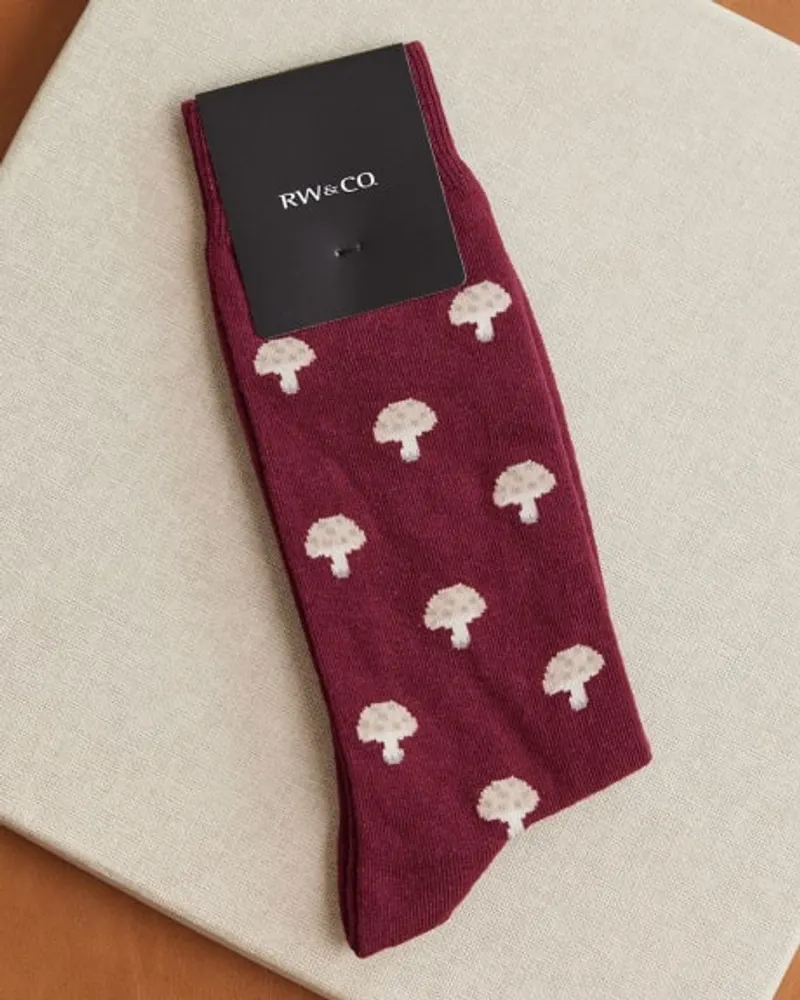 RW&CO. - Beige Dotted Socks - Fungi - 1SIZE