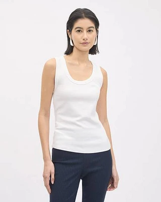 Solid Scoop-Neck Cami with Wide Straps