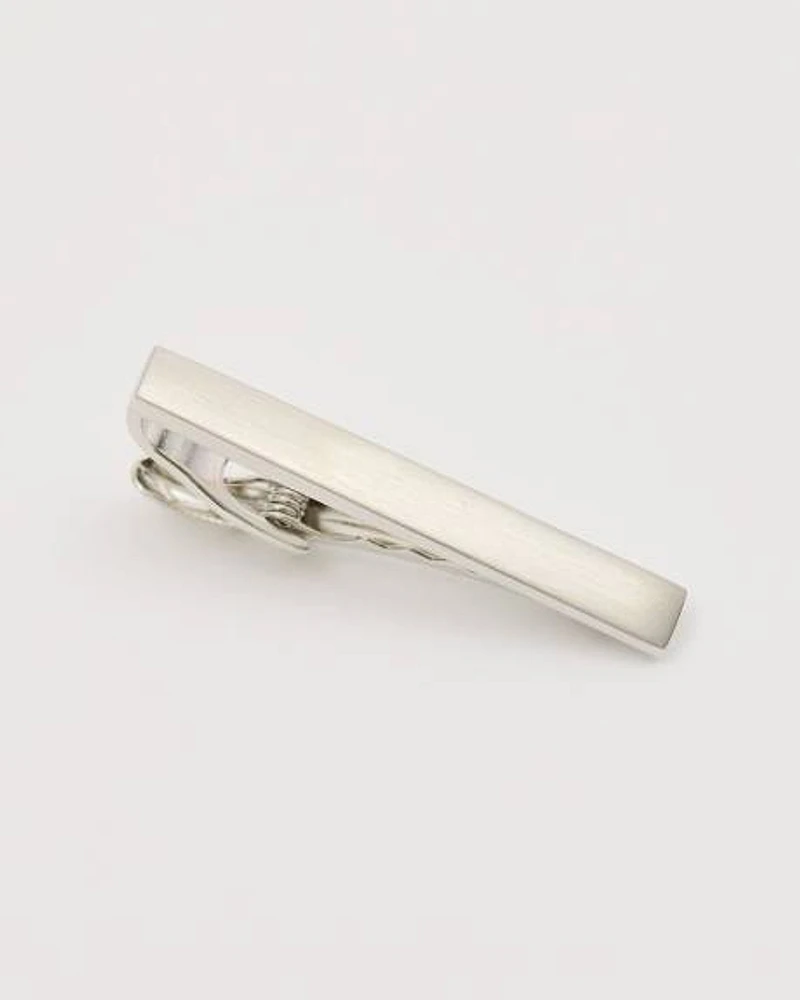 Matt silver tie bar