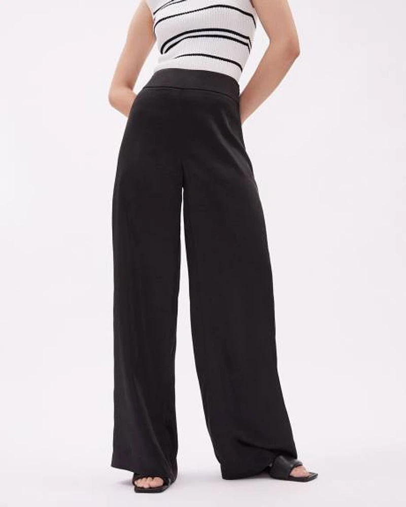 High-Rise Satin Palazzo Pant