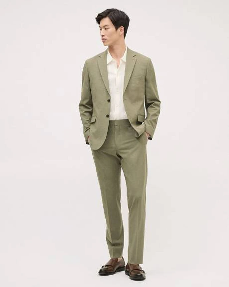 Tailored-Fit Khaki Suit Blazer