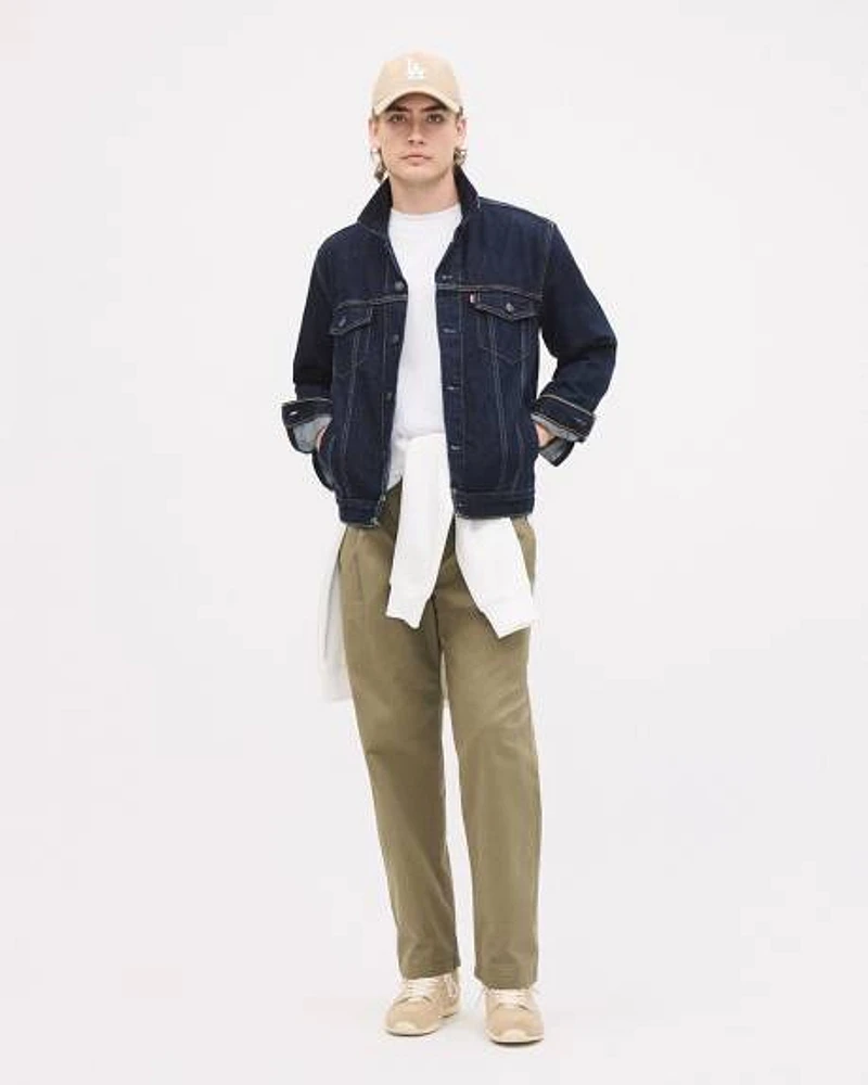 Straight-Leg Pleated Chino Pant