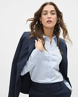 Long-Sleeve Buttoned-Down Poplin Blouse