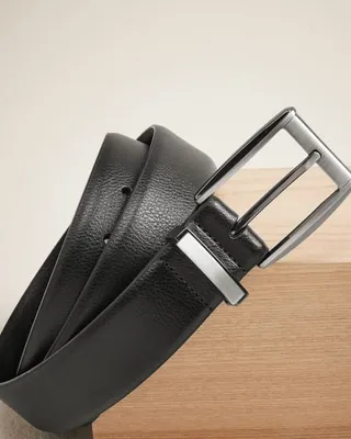 RW&CO. - Textured Black Leather Belt