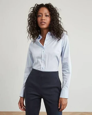 Long-Sleeve Buttoned-Down Poplin Blouse