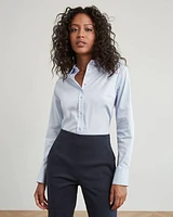 Long-Sleeve Buttoned-Down Poplin Blouse