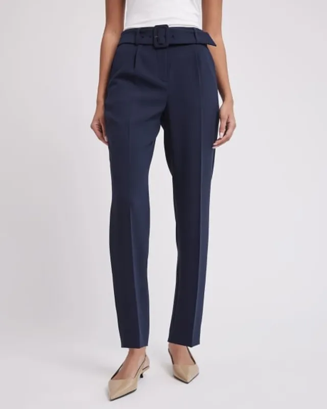 RW&CO. - High-Rise Tapered Ankle Leg Crepe Pant With Belt